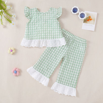 Lottie Gingham Set girls matching set for birthday parties