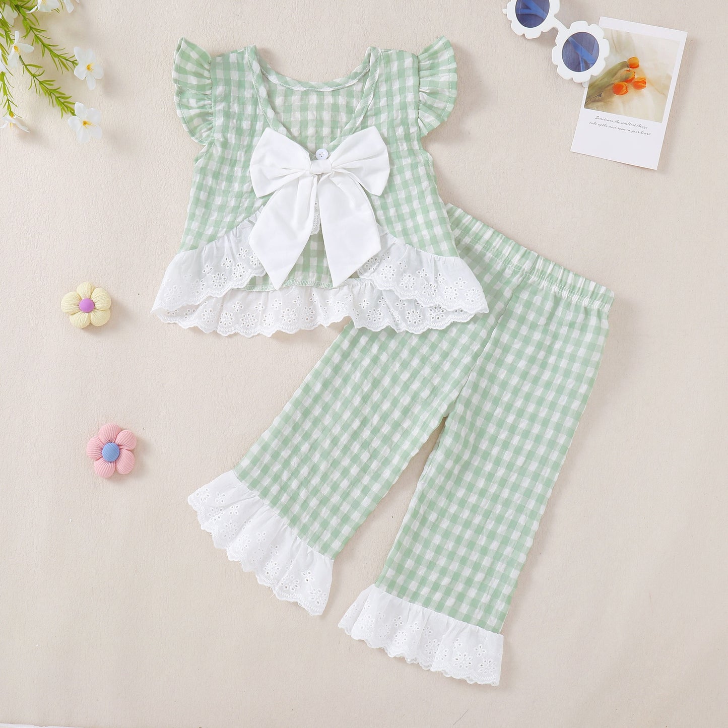 Lottie Gingham Set girls gingham outfit for everyday wear