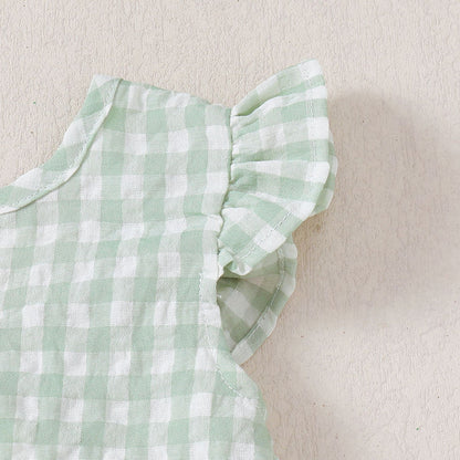 Lottie Gingham Set girls party outfit for vacation days