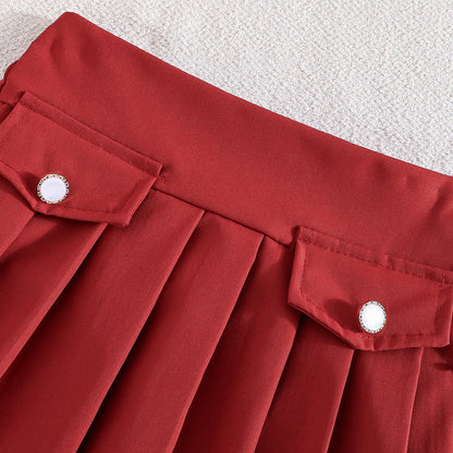 Girls pleated outfit featuring Ivy Pleated Set for weekend trips