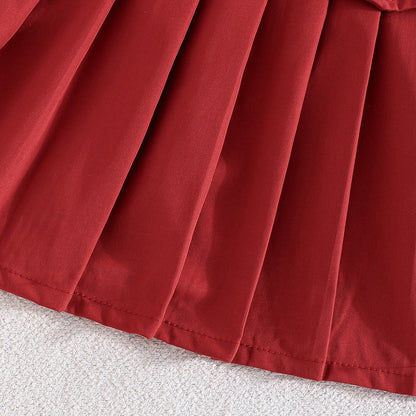 Girls matching set featuring Ivy Pleated Set for holiday gatherings
