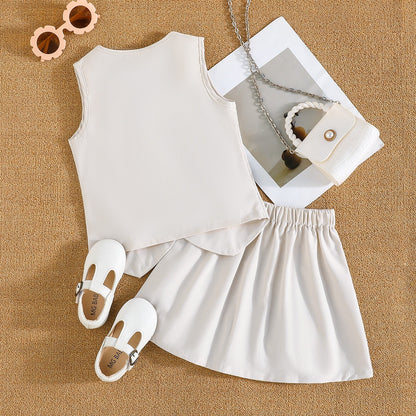 Girls summer outfit featuring Ivy Pleated Set for playdates