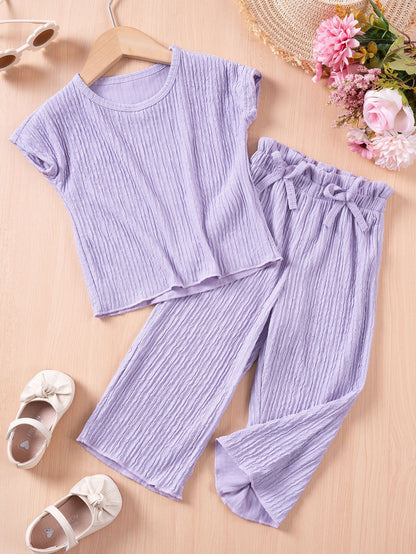 Girls summer outfit featuring Mila Ribbed Set for playdates