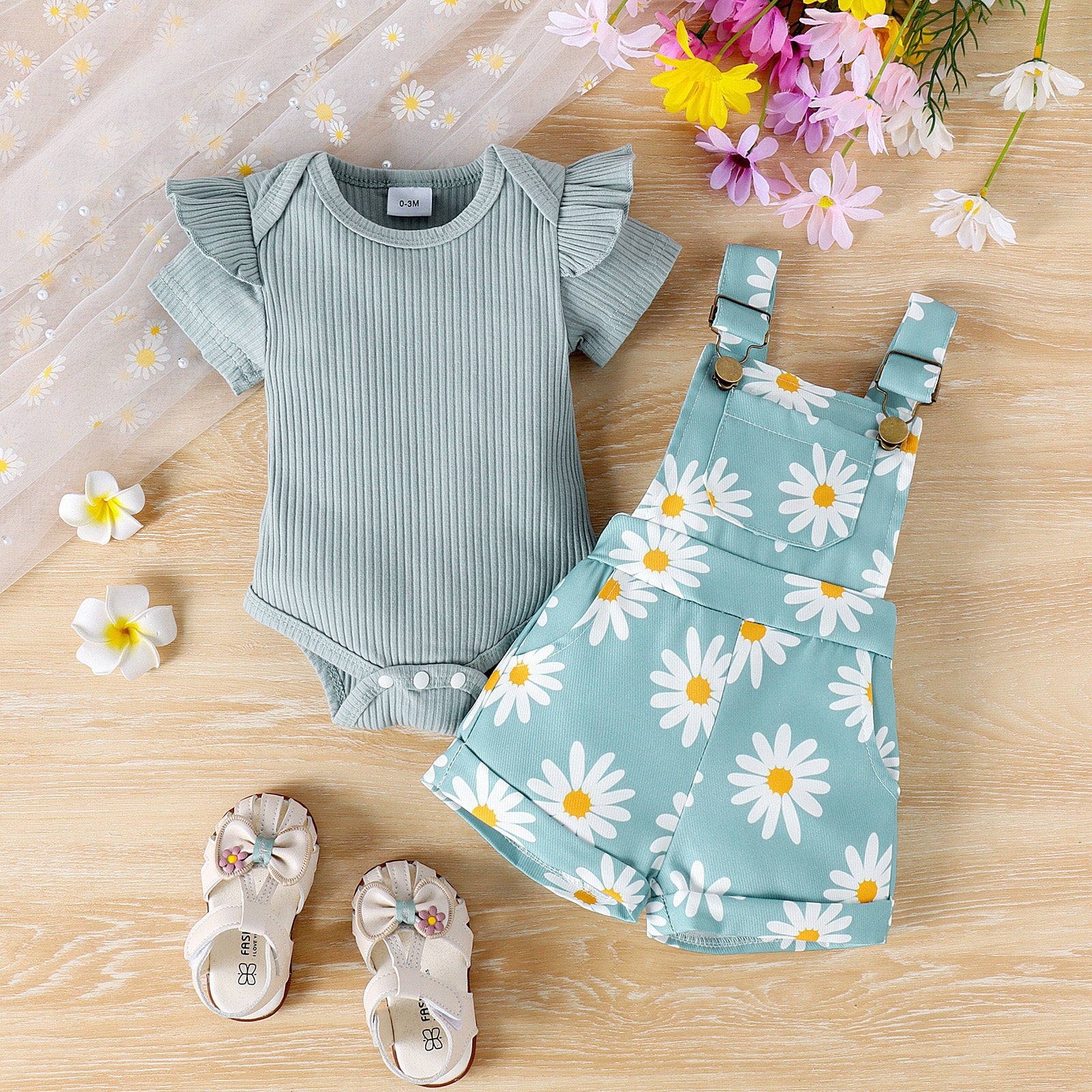 Toddler outfit with Maisie Daisy Shortall Set for everyday wear