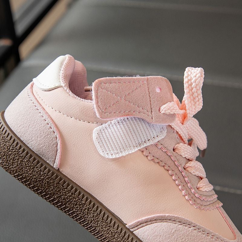 Toddler Girls Floral Leather Casual Sneakers