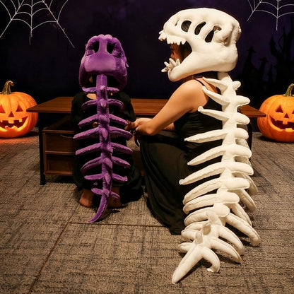 Plush Dino Skeleton Costume Hood