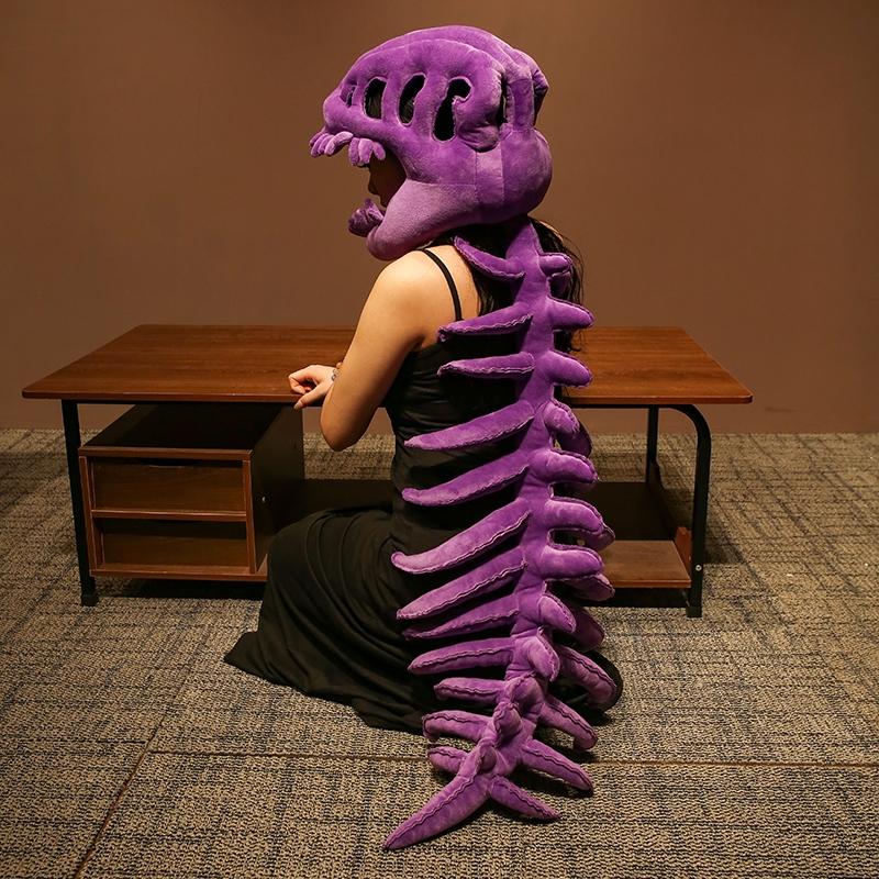 Plush Dino Skeleton Costume Hood