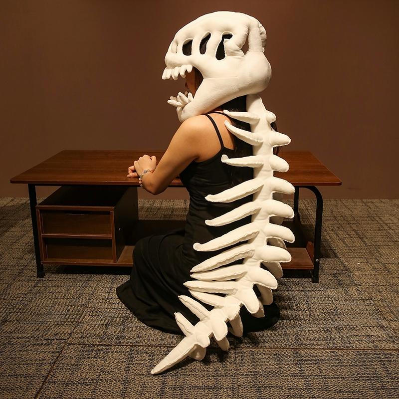 Plush Dino Skeleton Costume Hood