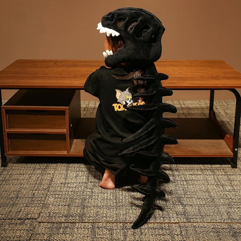 Plush Dino Skeleton Costume Hood