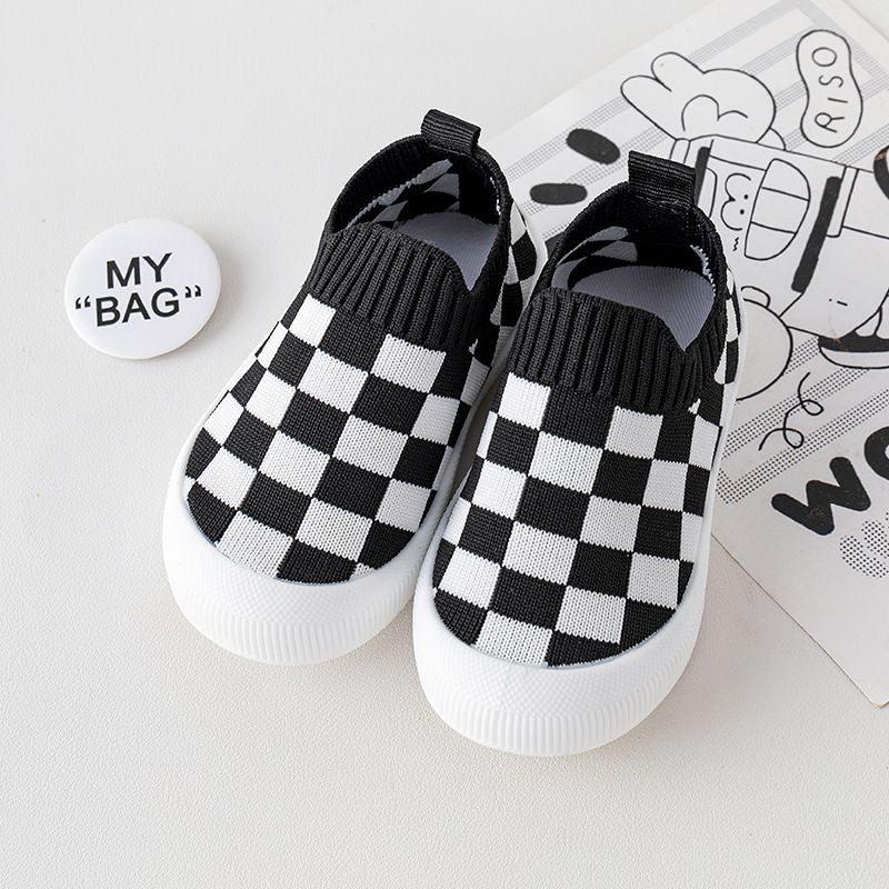 Toddler Checkerboard Knit Slip-On Sneakers