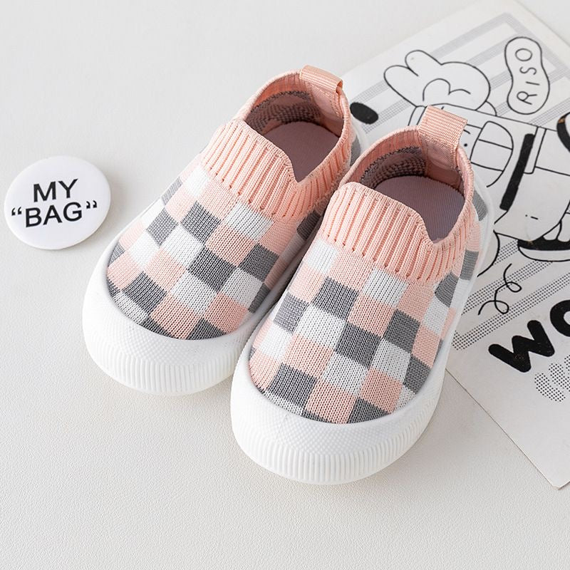 Toddler Checkerboard Knit Slip-On Sneakers