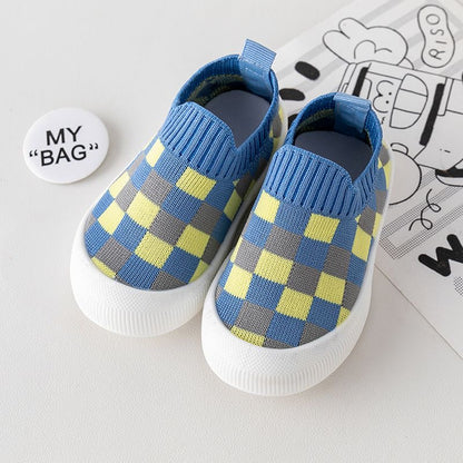 Toddler Checkerboard Knit Slip-On Sneakers