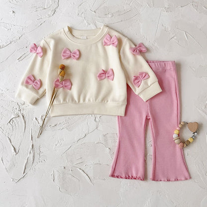 Girls Sweet Bow Flare Set