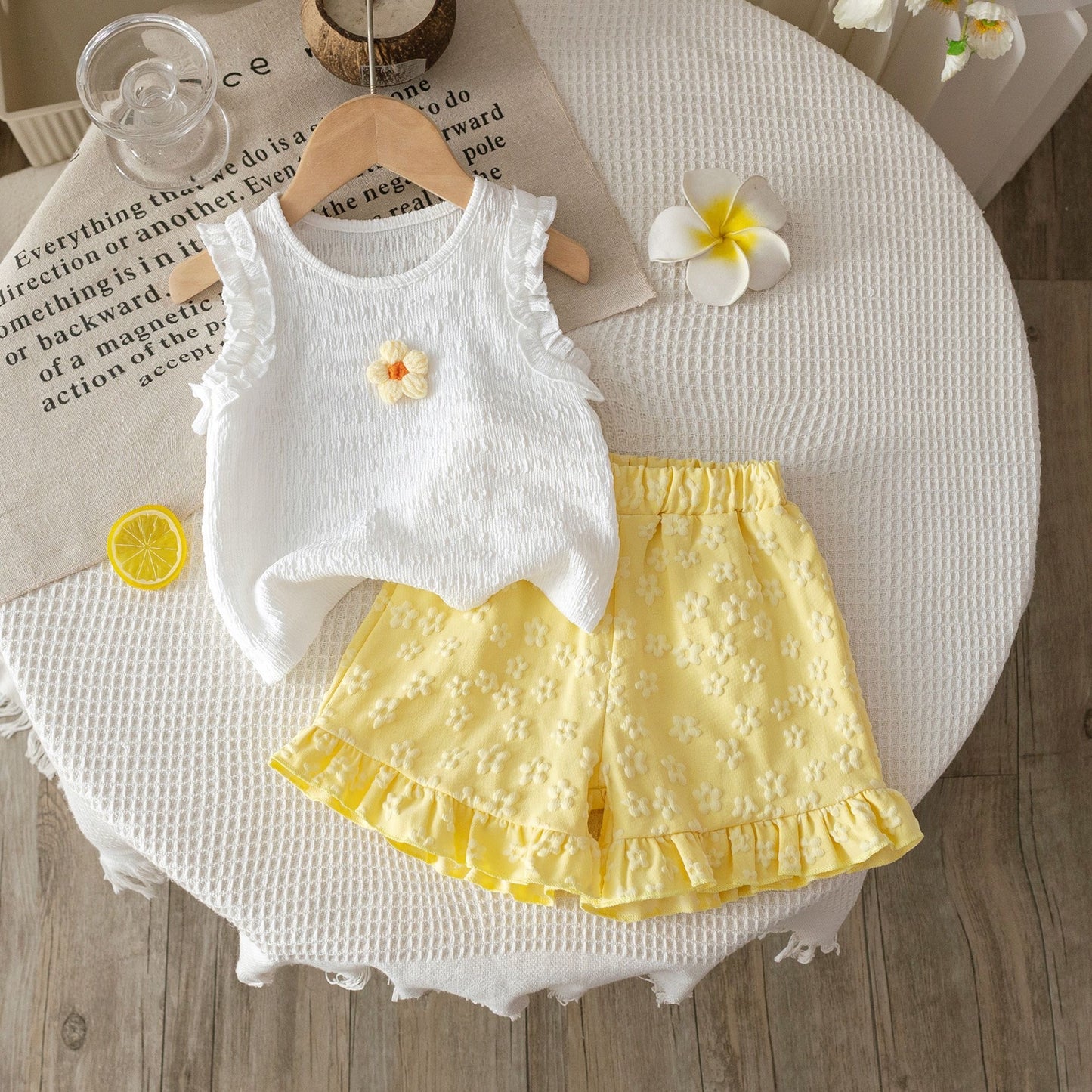 Lemon Daisy Set girls summer outfit for everyday wear