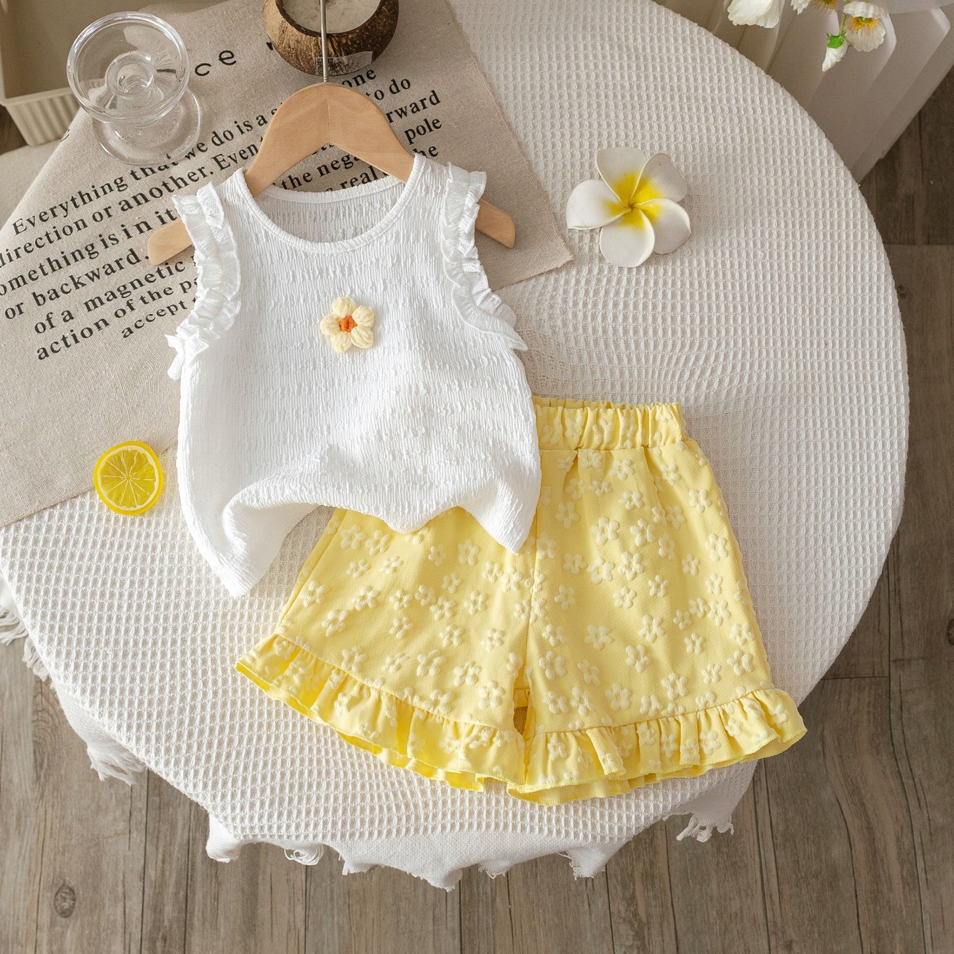 Lemon Daisy Set girls summer outfit for everyday wear