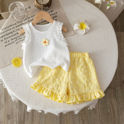 Lemon Daisy Set girls summer outfit for everyday wear
