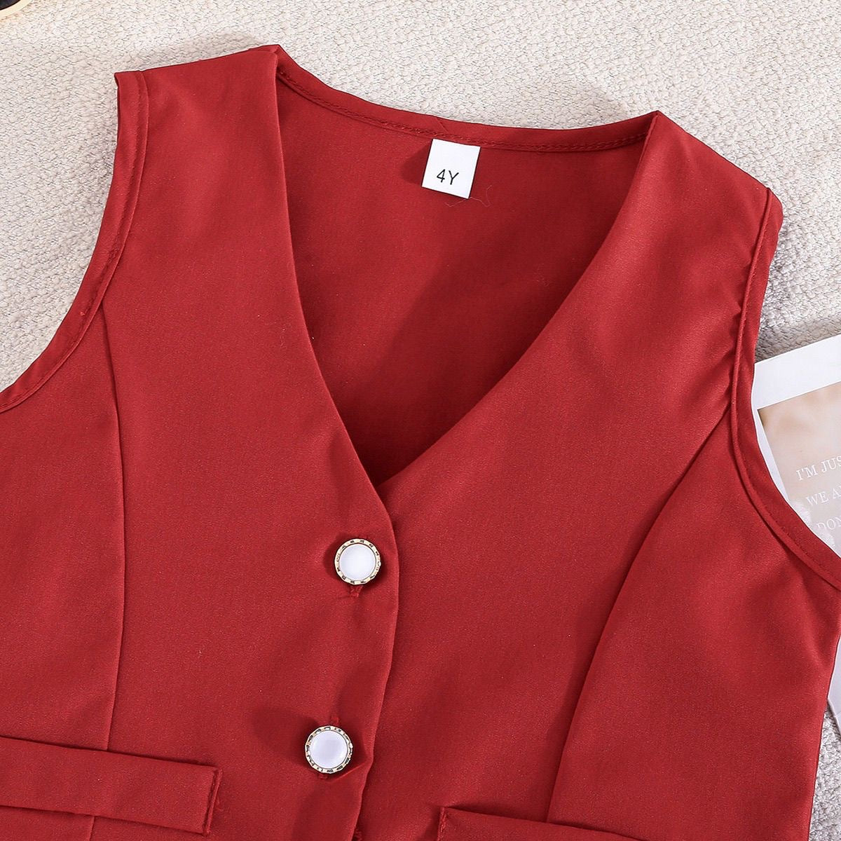 Girls Chic Vest & Pleated Skirt Set