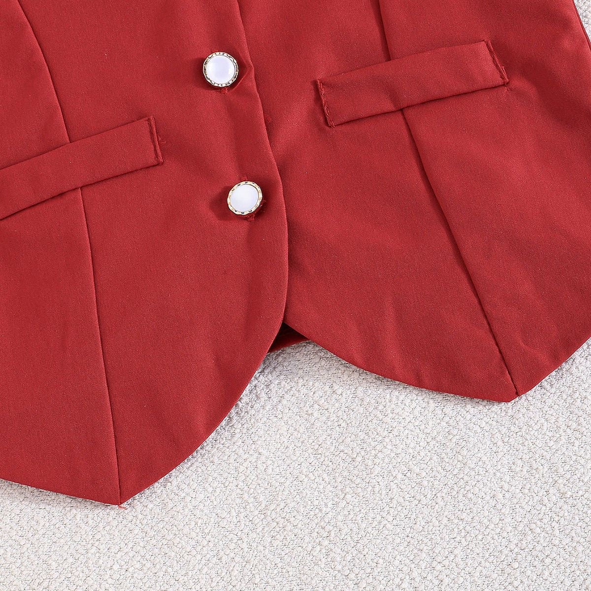 Girls Chic Vest & Pleated Skirt Set