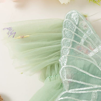 Girls Butterfly Bloom Embroidered Tulle Dress