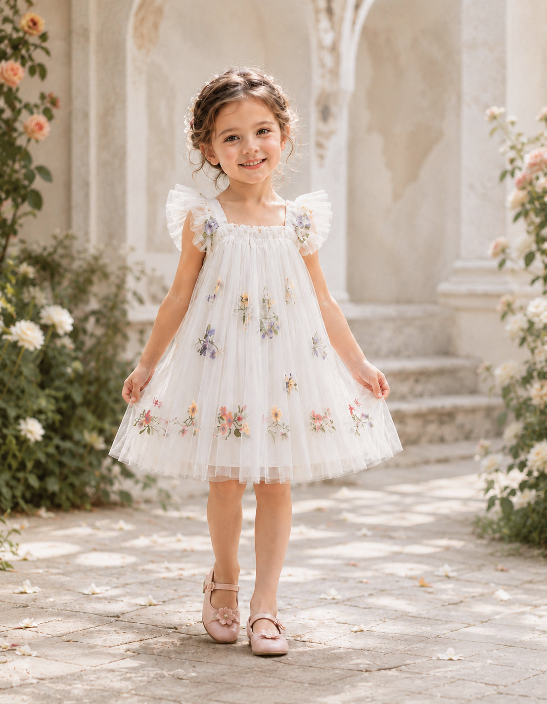 Flutter Meadow Tulle Dress girls birthday dress ideal for family photos