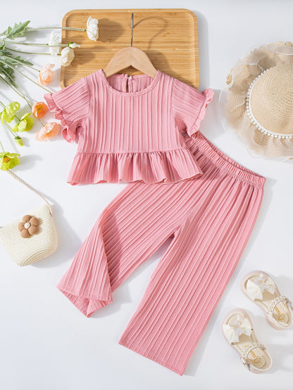 Girls party outfit featuring Meadow Ruffle Set for casual celebrations
