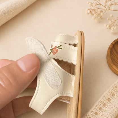 Baby Floral Embroidered Prewalker Sandals