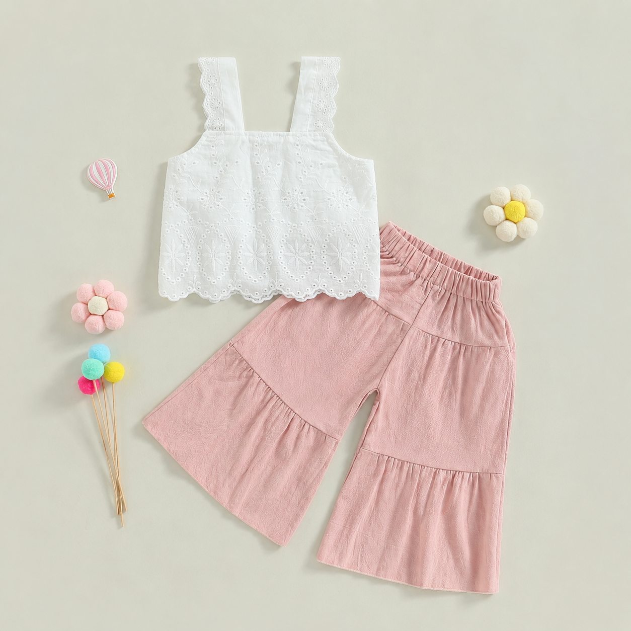 Sunday Eyelet Set girls matching set for birthday parties