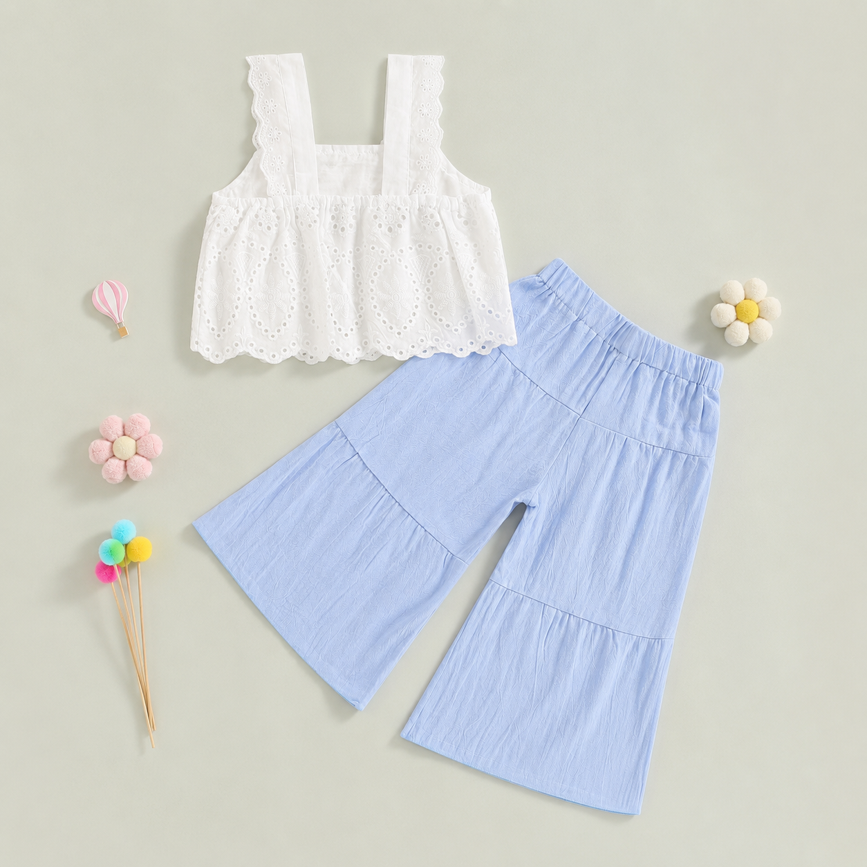 Sunday Eyelet Set toddler outfit ideal for vacation days