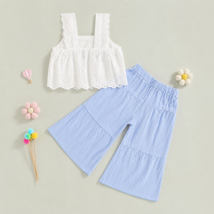 Sunday Eyelet Set toddler outfit ideal for vacation days