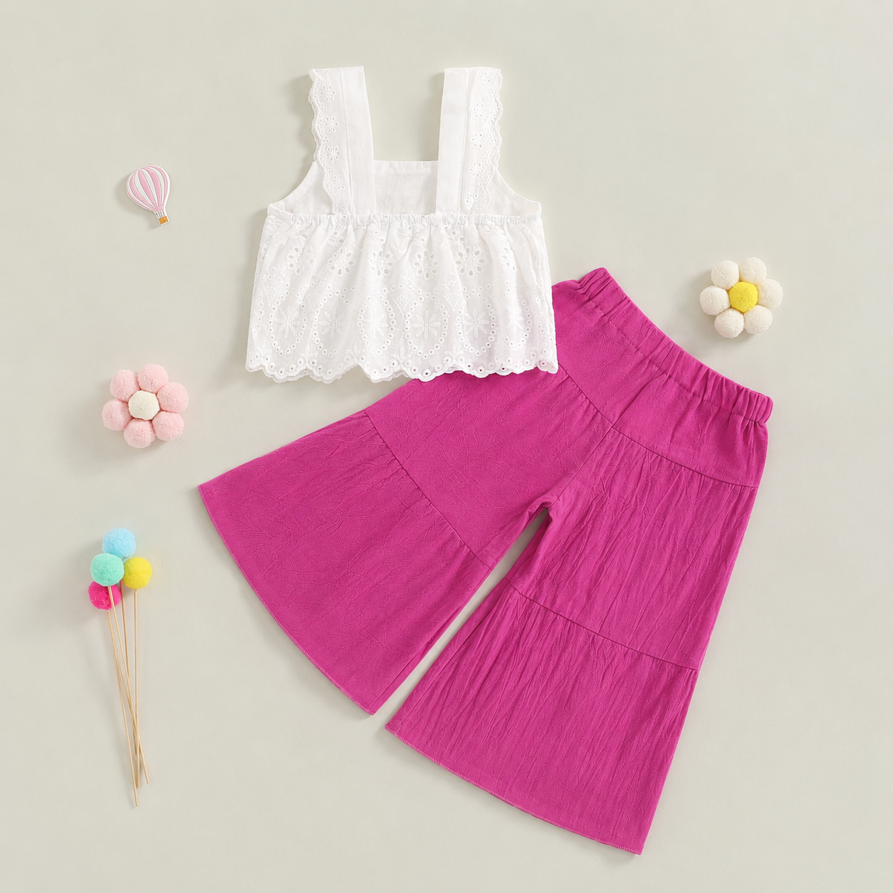 Toddler outfit with Sunday Eyelet Set for casual celebrations