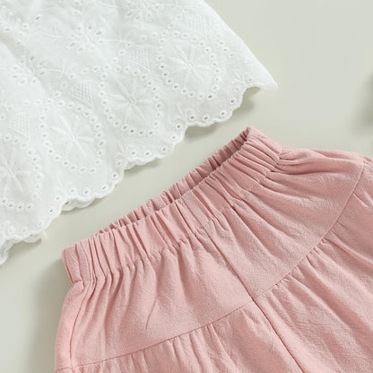 Girls summer outfit featuring Sunday Eyelet Set for birthday parties