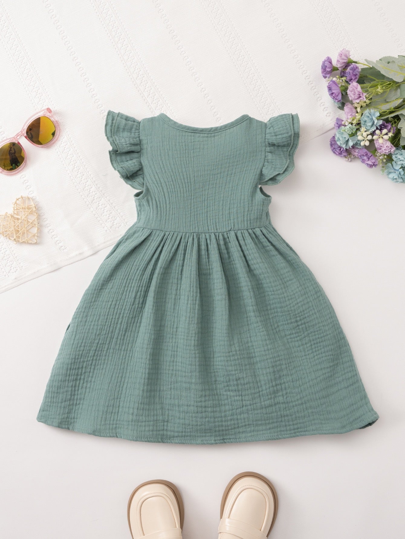 Meadow Button Dress girls party dress for weddings and events and birthday parties