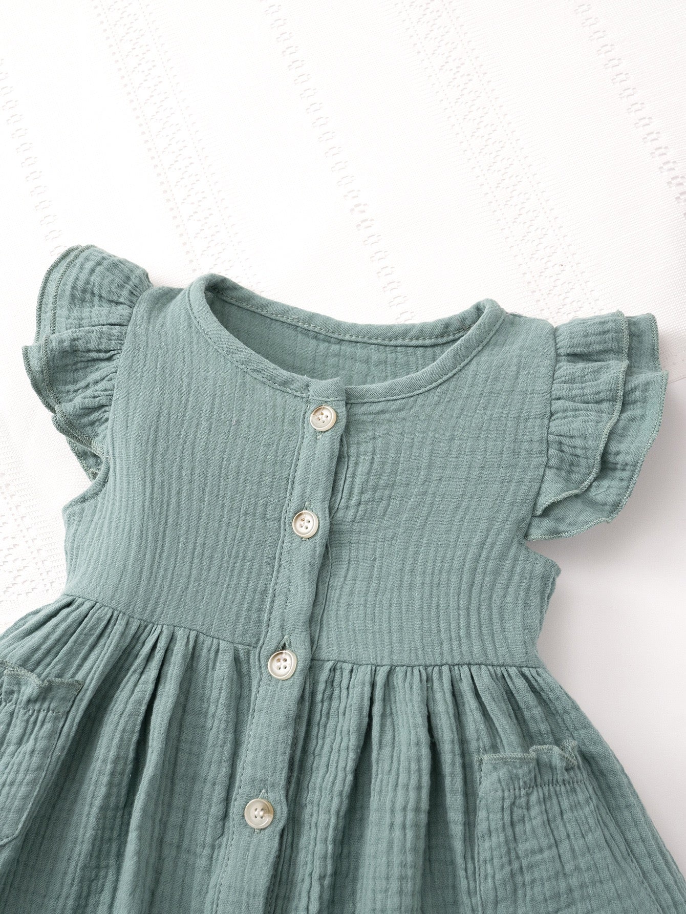 Meadow Button Dress girls photo dress for birthday portraits and special occasions