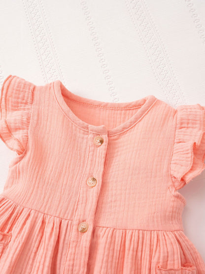 Girls photo dress with Meadow Button Dress for holiday celebrations