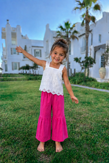 Girls party outfit with Sunday Eyelet Set for summer outings