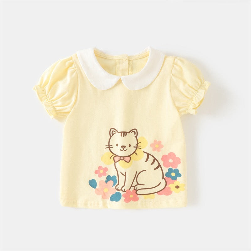 Sunny Kitty Garden Girls Cotton Top