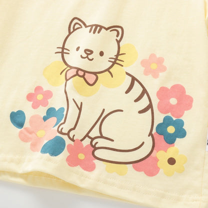 Sunny Kitty Garden Girls Cotton Top