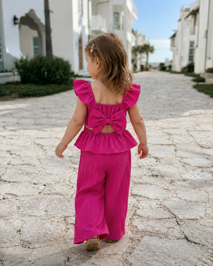 Lilia Bow Set girls summer outfit for warm weather events and summer outings