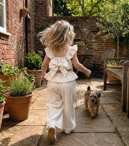 Lilia Bow Set toddler outfit suited to weekend trips
