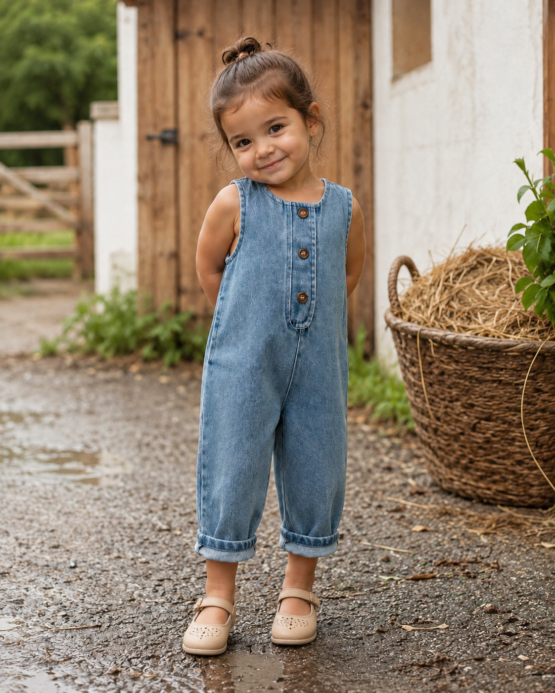 Baby Denim Sleeveless Romper