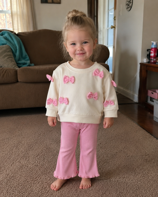 Girls Sweet Bow Flare Set