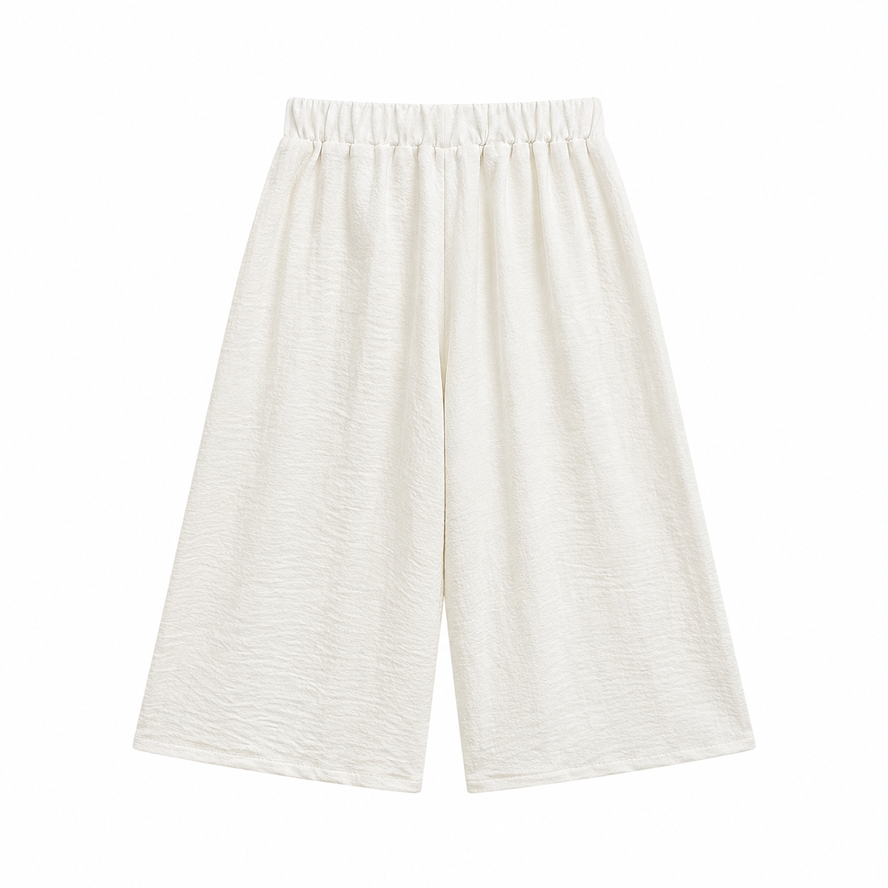 Back flat lay of the ivory girls wide-leg pants.