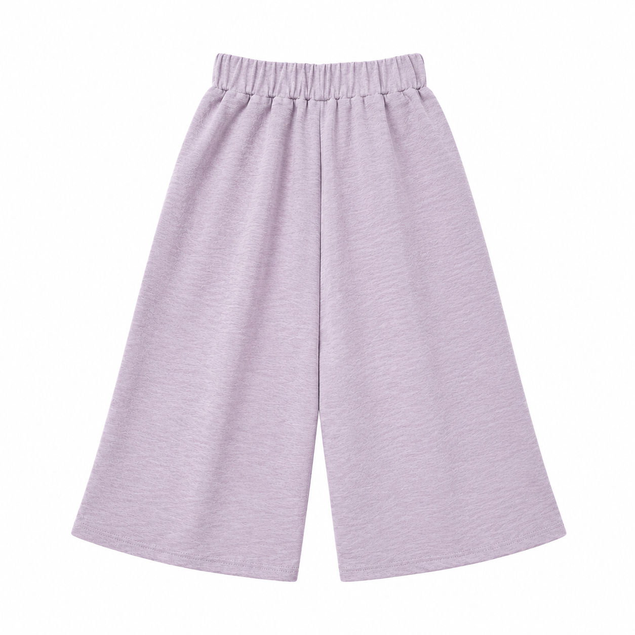 Back flat lay of the lavender girls wide-leg pants.