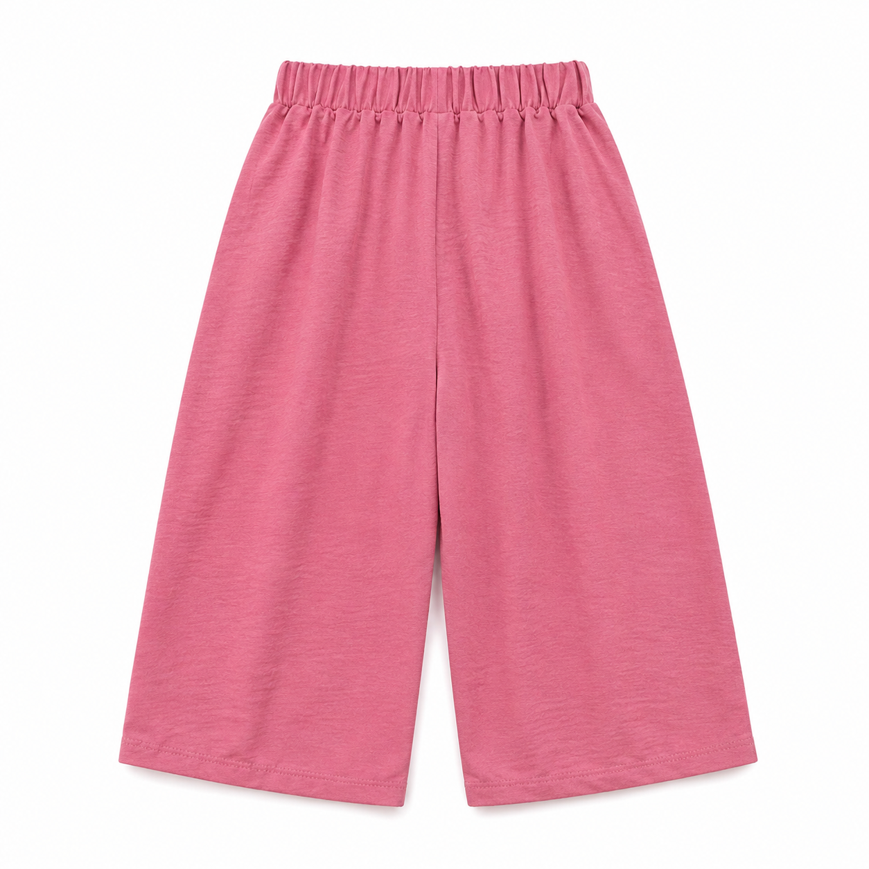 Back flat lay of the rose pink girls wide-leg pants.