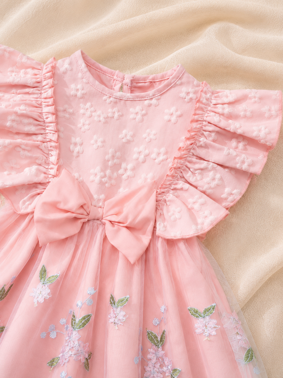 Lottie Bloom pink birthday dress with front bow detail