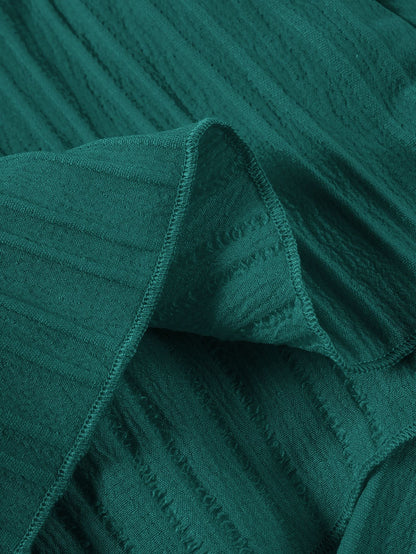 Ribbed fabric detail on Mila Breeze deep teal toddler girls two-piece set