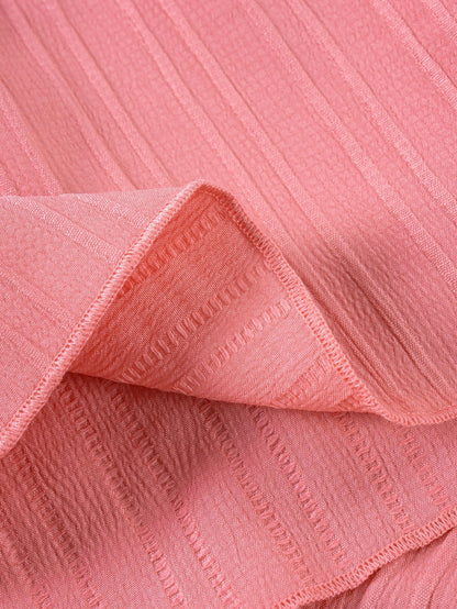 Ribbed fabric detail on Mila Breeze dusty rose pink toddler girls two-piece set