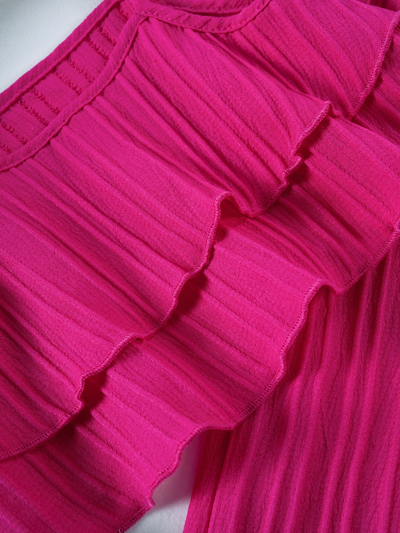 Ruffle top detail on Mila Breeze fuchsia pink toddler girls two-piece set