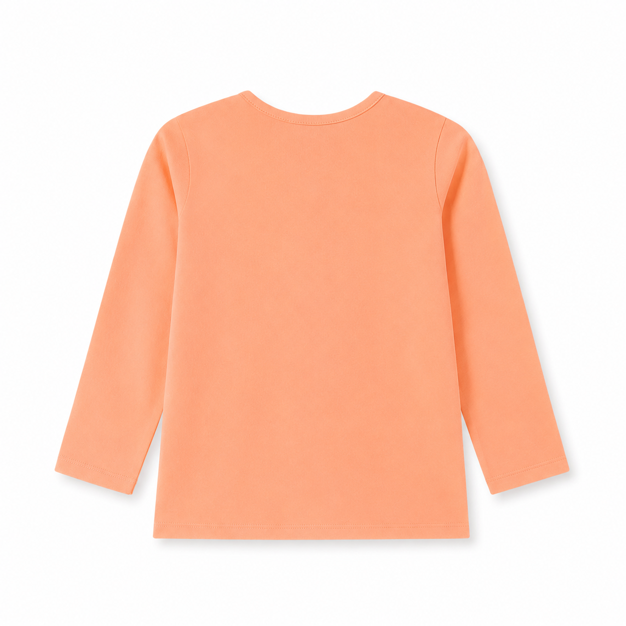 Back flat lay of the peach kids cotton long sleeve shirt.