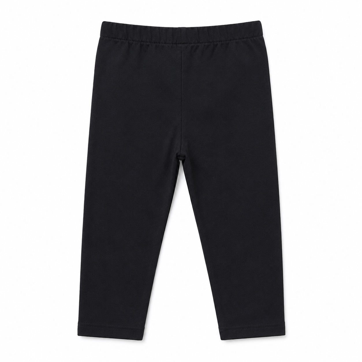 Back flat lay of the black girls cotton leggings.